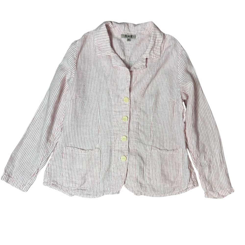 FLAX Linen Striped Blazer size S